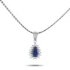 Lb Exclusive Platinum 0.25ct Diamond And Sapphire Pendant Necklace Mf36-110525 In White