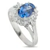 Lb Exclusive Platinum 0.25ct Diamond And Sapphire Ring Mf35-110425 In Silver