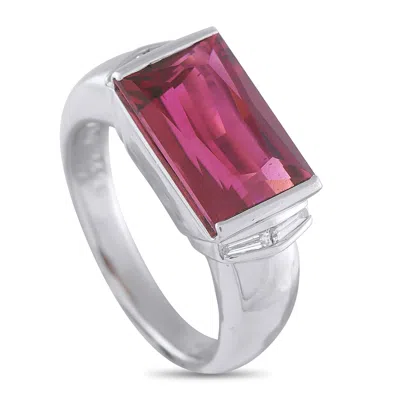 Lb Exclusive Platinum 0.27ct Diamond And Rubellite Ring Mf11-101625 In White