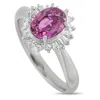 Lb Exclusive Platinum 0.29ct Diamond And Pink Sapphire Ring Mf15-110425 In Metallic