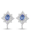 Lb Exclusive Platinum 0.30ct Diamond And Sapphire Earrings Mf06-101025 In Silver