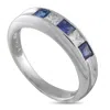 Lb Exclusive Platinum 0.30ct Diamond And Sapphire Ring #5339 In Silver