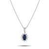 Lb Exclusive Platinum 0.33 Ct Diamond And 1.14 Ct Sapphire Box Chain Necklace Mf18-061625