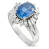 Lb Exclusive Platinum 0.33ct Diamond And Sapphire Ring Mf35-101725 In Metallic
