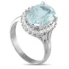 Lb Exclusive Platinum 0.34ct Diamond And Aquamarine Ring Mf23-061625