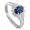 Lb Exclusive Platinum 0.35 Ct Diamond And 0.84 Ct Sapphire Ring Mf19-101725 In Metallic