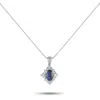 Lb Exclusive Platinum 0.35ct Diamond And 1.07 Ct Sapphire Necklace Mf26-102025 In Silver