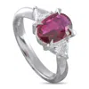 Lb Exclusive Platinum 0.35ct Diamond And Ruby Ring Mf17-052126 In Silver