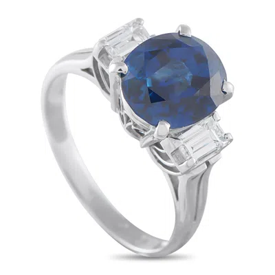 Lb Exclusive Platinum 0.35ct Diamond And Sapphire Ring #5338 In White