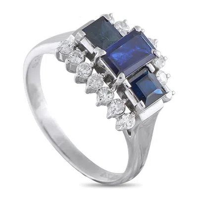 Lb Exclusive Platinum 0.38ct Diamond And Sapphire Ring #5314 In White
