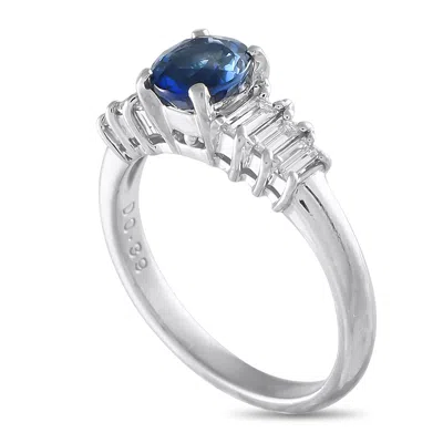 Lb Exclusive Platinum 0.39ct Diamond And Sapphire Ring Mf13-032625 In White