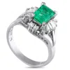 Lb Exclusive Platinum 0.40ct Diamond And Emerald Ring Mf15-032725 In White