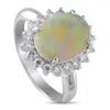 Lb Exclusive Platinum 0.40ct Diamond And Opal Ring Mf36-061625