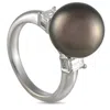 Lb Exclusive Platinum 0.40ct Diamond And Pearl Ring Mf02-051525
