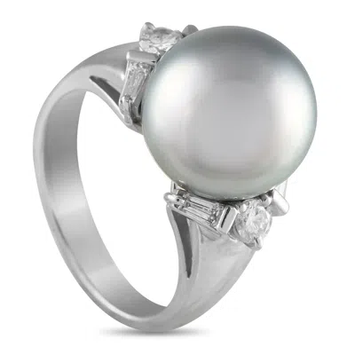 Lb Exclusive Platinum 0.40ct Diamond And Pearl Ring Mf05-051425