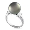 Lb Exclusive Platinum 0.40ct Diamond And Pearl Ring Mf32-032725 In White