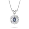 Lb Exclusive Platinum 0.41ct Diamond And Alexandrite Pendant Necklace Mf38-101525 In Metallic