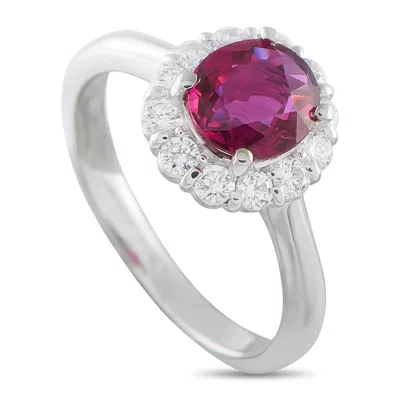 Lb Exclusive Platinum 0.41ct Diamond And Ruby Ring Mf14-052126 In Multi