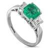 Lb Exclusive Platinum 0.42ct Diamond And Emerald Ring Mf64-101625 In Metallic