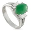 Lb Exclusive Platinum 0.44ct Diamond And Jade Ring Mf20-101725 In Green
