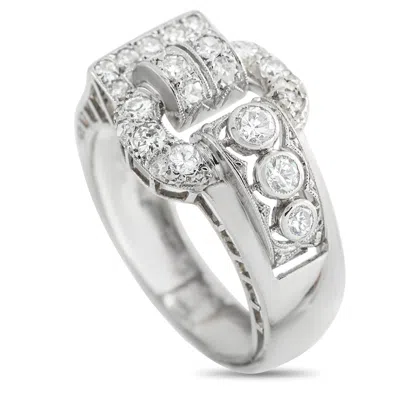 Lb Exclusive Platinum 0.45ct Diamond Art Deco Ring Mf17-043026 In Metallic