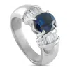 Lb Exclusive Platinum 0.46 Ct Diamond And 2.18 Ct Sapphire Ring Mf24-101625 In Metallic