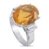 Lb Exclusive Platinum 0.46ct Diamond And Citrine Ring Mf43-110425 In Metallic