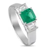 Lb Exclusive Platinum 0.49ct Diamond And Emerald Ring Mf07-073025 In Green
