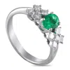 Lb Exclusive Platinum 0.50ct Diamond And Emerald Ring Mf04-051525