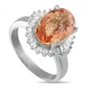 Lb Exclusive Platinum 0.50ct Diamond And Imperial Topaz Ring #5277 In Metallic