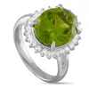 Lb Exclusive Platinum 0.50ct Diamond And Peridot Ring Mf57-101625 In Metallic