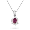 Lb Exclusive Platinum 0.50ct Diamond And Ruby Pendant Necklace Mf07-061625