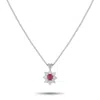 Lb Exclusive Platinum 0.50ct Diamond And Ruby Pendant Necklace Mf12-110525 In Metallic