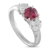 Lb Exclusive Platinum 0.50ct Diamond And Ruby Ring #5317 In Silver