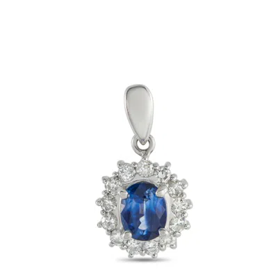Lb Exclusive Platinum 0.50ct Diamond And Sapphire Pendant Mf19-122325 In Metallic