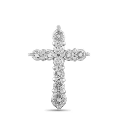 Lb Exclusive Platinum 0.50ct Diamond Cross Pendant Mf30-010226 In Silver