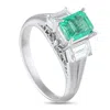 Lb Exclusive Platinum 0.51ct Diamond And Emerald Ring Mf10-073025 In Green