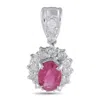Lb Exclusive Platinum 0.51ct Diamond And Ruby Pendant Mf05-101525 In Pink