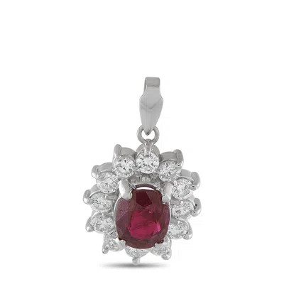 Lb Exclusive Platinum 0.52ct Diamond And Ruby Pendant Mf06-010226 In Multi