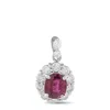 Lb Exclusive Platinum 0.52ct Diamond And Ruby Pendant Mf23-110425 In Brown