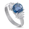 Lb Exclusive Platinum 0.53 Ct Diamond And 1.58 Ct Sapphire Ring Mf04-110525 In Metallic