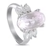 Lb Exclusive Platinum 0.53 Ct Diamond And 6.03 Ct Oval Kunzite Ring Mf17-073125 In Metallic