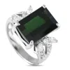 Lb Exclusive Platinum 0.54 Ct Diamond And 7.65 Ct Tourmaline Ring Mf04-073125 In White