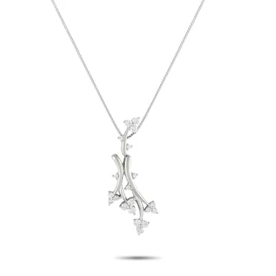 Lb Exclusive Platinum 0.55 Ct Pink Diamond Pendant Necklace Mf27-082225 In Silver