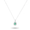 Lb Exclusive Platinum 0.56 Ct Diamond And 0.56 Ct Emerald Pendant Necklace Mf08-082225 In Metallic