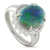 Lb Exclusive Platinum 0.57ct Diamond And Black Opal Ring Mf02-101725 In Metallic