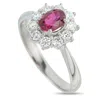 Lb Exclusive Platinum 0.58ct Diamond And Ruby Ring Mf36-110425 In Metallic