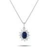 Lb Exclusive Platinum 0.58ct Diamond And Sapphire Pendant Necklace Mf11-082225 In Metallic