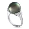 Lb Exclusive Platinum 0.61ct Diamond And Pearl Ring Mf20-032625 In White