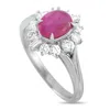 Lb Exclusive Platinum 0.63ct Diamond And Ruby Ring Mf45-110425 In Metallic